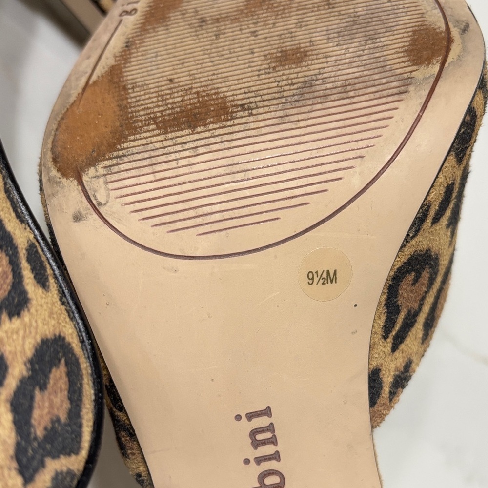 Gianni Bini Leopard Suede Ankle Strap Pumps Heels 9.5 - Picture 13 of 13